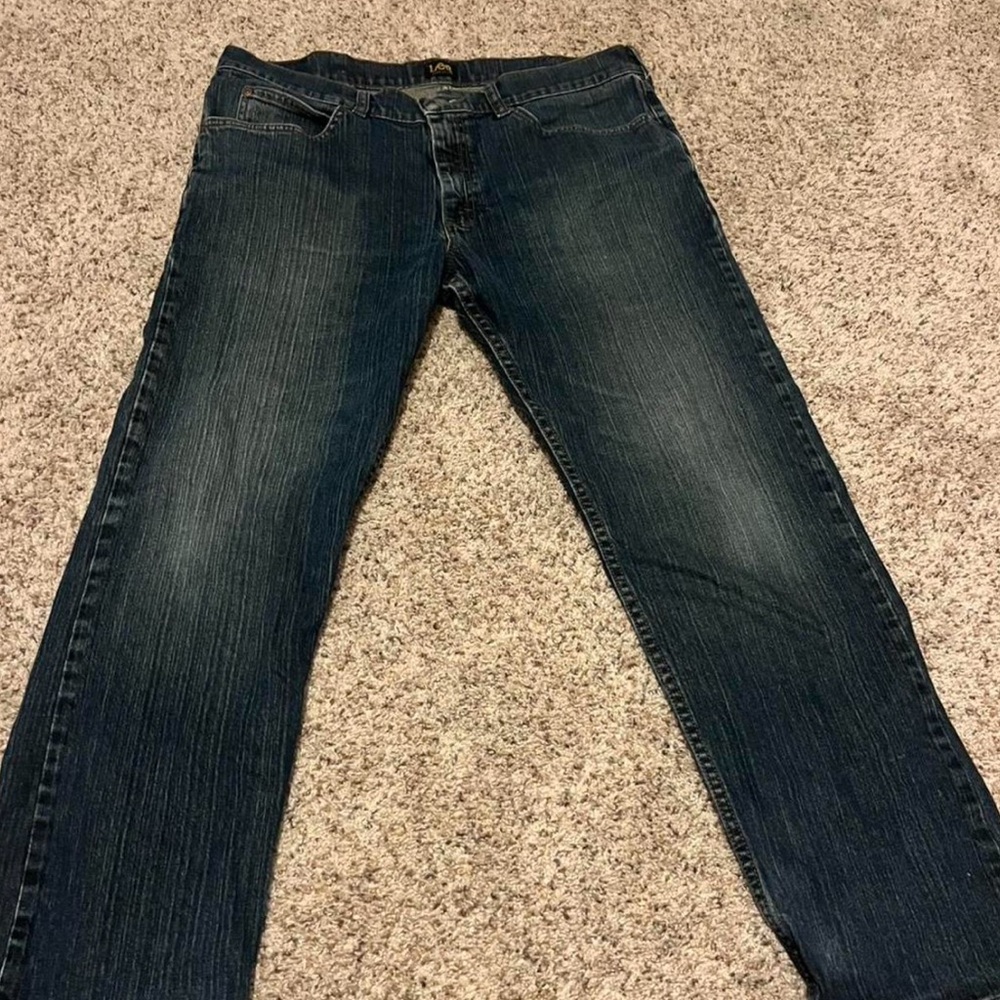 Lee Men's Dark Blue Straight Jeans